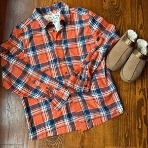 Lake and Trail Men’s Blue & Orange Plaid Shirt